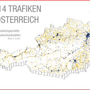 Karte Österreich mit allen Trafikstandorten