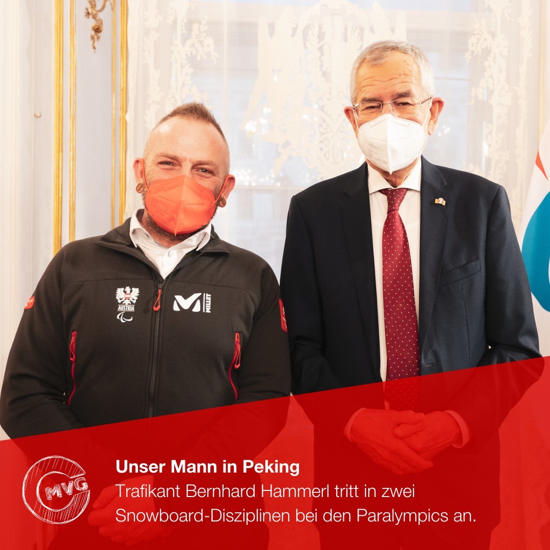 Trafikant Bernhard Hammerl aus Fügen im Zillertal ist bei den Paralympics 2022 dabei! Er tritt in zwei Snowboard-Disziplinen (Bordercross und Bank Slalom) an 